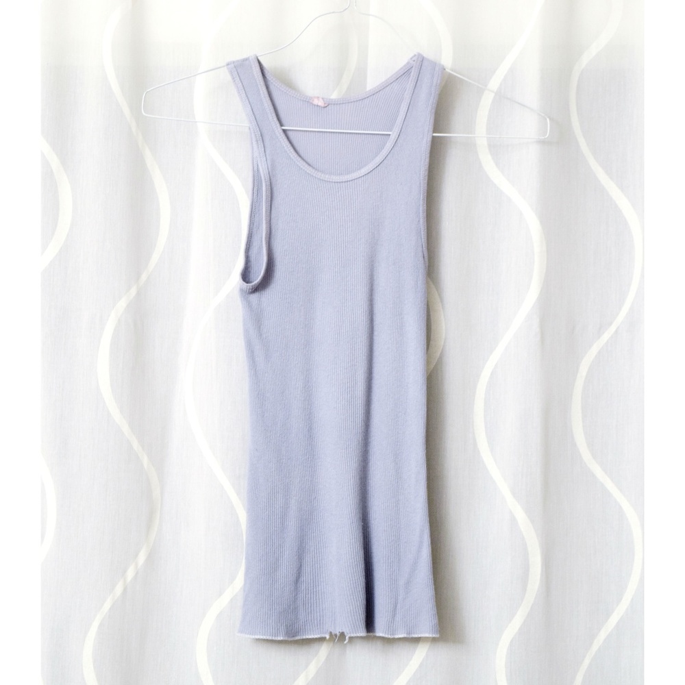 Cotton Ribbed Knit Racerback Tank Top